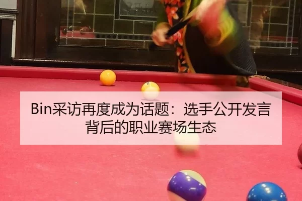 Bin采访再度成为话题：选手公开发言背后的职业赛场生态
